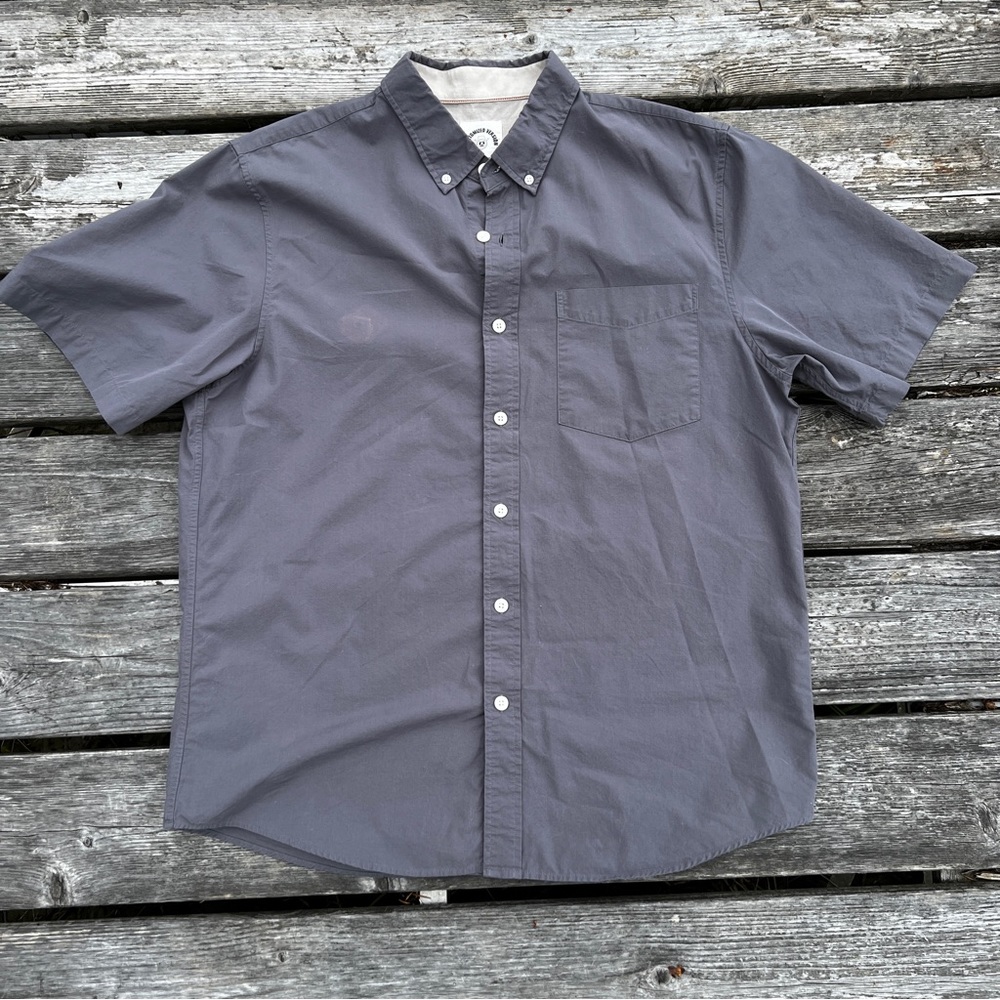 Dubinik Customized Version Gray Short Sleeve Button Down Large *flaw